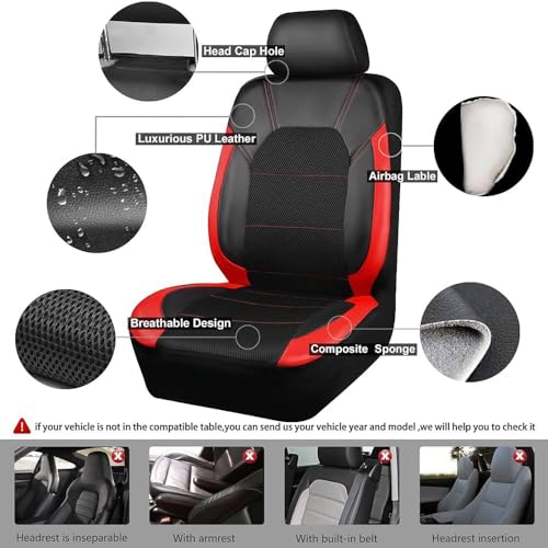 Housses de siège pour Ford Kuga 3 en cuir rouge protecteur