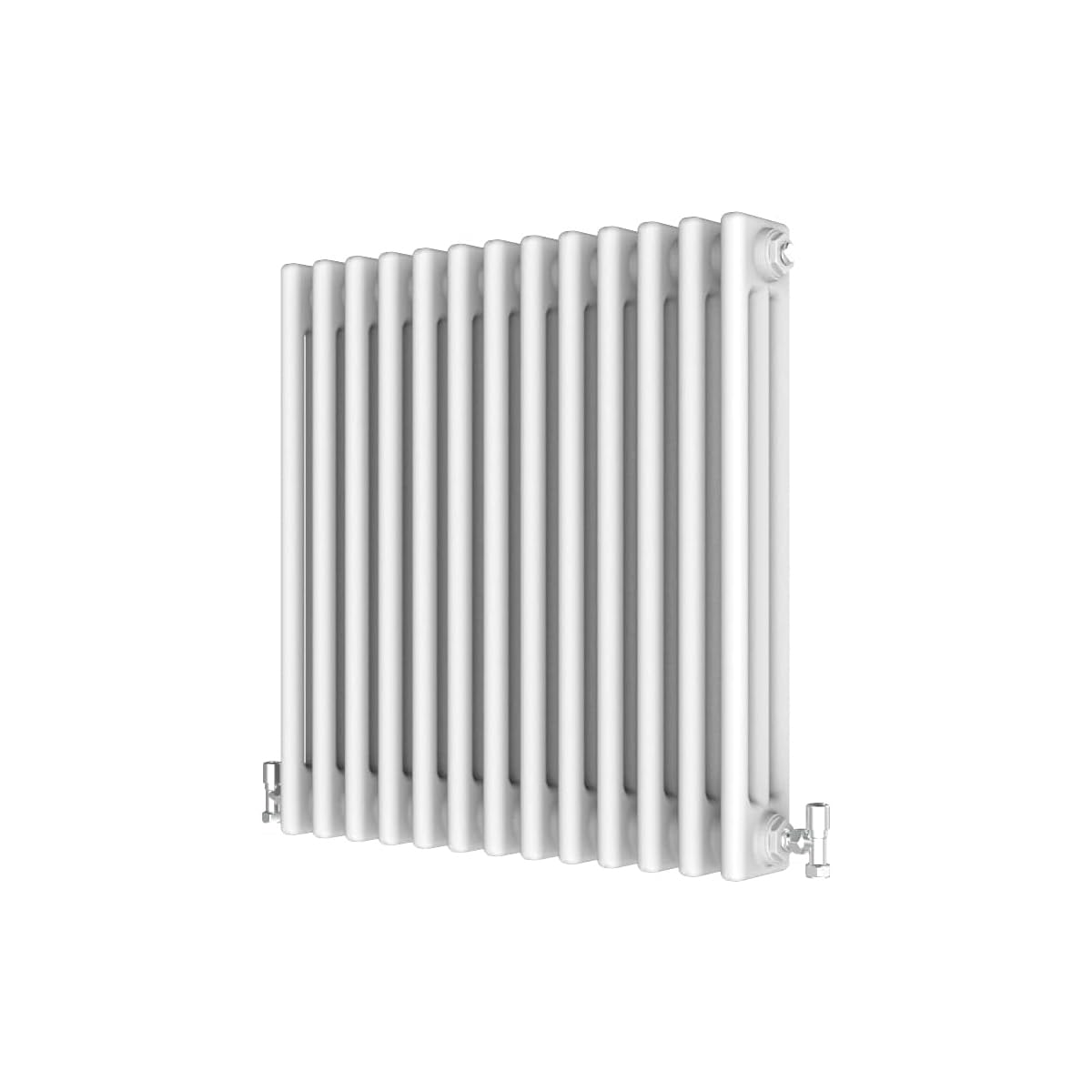 Radbliss Horizontal Traditional 3 Column Radiator 600x605mm White Cast Iron Style Design RAD Central Heating