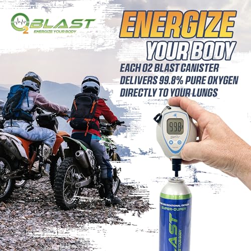 O2 Blast 10 Liter Mask Canned Oxygen with 10 Liter and 4 Liter Flip-Top Cap Cans