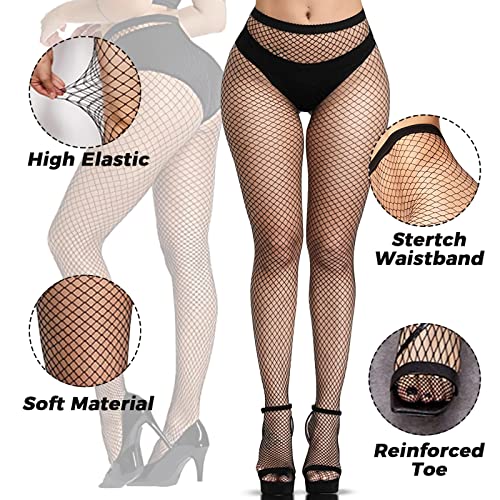 Image of Buauty Black Fishnet Stockings for Women, Fishnet Tights Plus Size One Size Fit All