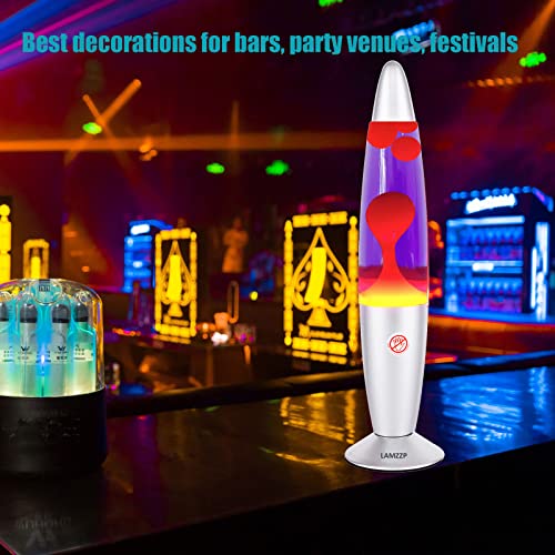 Lamzzp Lava Lamp Purple Lava Lamps For Adults Kids, Silver Base Motion Lamp With Orange/Yellow Wax In Purple Liquid 13.5-Inch,Cool Stuff For Bedrooms Birthday Gift Christmas Decorations #TOP3