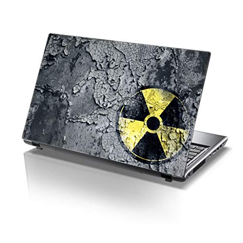 TaylorHe 13-14 inch Laptop Skin Vinyl Decal with Colorful Patterns and Leather Effect Laminate MADE IN England Biosign on Grunge Metal