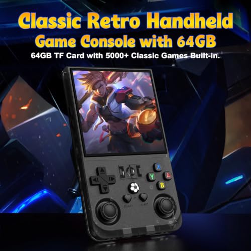 Image of RX36 Retro Handheld Game Console with 4.0-in HD IPS Screen,Classic Video Games,Linux-Powered with 64GB Classic Video Games,4000mAh Rechargeable Battery-Red
