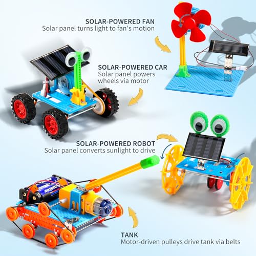 stem kits for kids ages 8-10 12-14 4 in 1 solar powered stem toys for boys science engineering robotics robot building kits projects for kids age 8-12 building toys crafts for boys 8-12 6-8