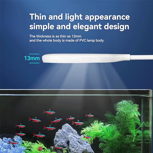 Image of 5-8 Gallon Fish Tank Clip On Aquarium Light with White Blue Red LEDs Small Aquarium Light, Full Spectrum Fish Tank Light with USB Port and 360 Degrees Flexible Rotate