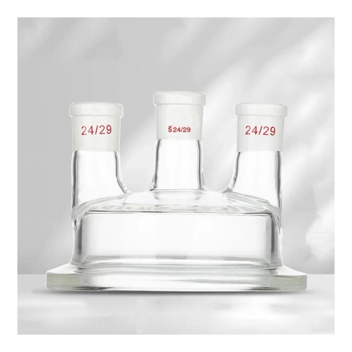 100/150 mm Flansch 24/29 Joint 3-Hals Glas Reaktor Deckel Drei Hälse Verwenden for Reaktion Glaskolben Gefäß Labor Glaswaren(C)