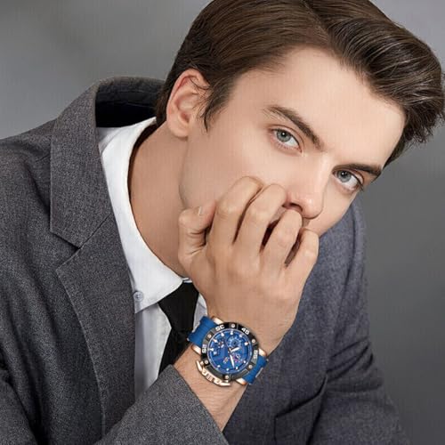 Image of LIGE Unique Mens Wristwatch Fashion Multifunction Chronograph with Calendar Quartz Analog Watch Waterproof Outdoor Sport Watch for Men Casual