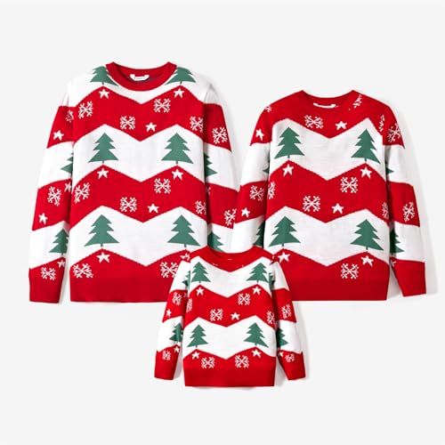 PATPAT Christmas Sweater Family Set Long Sleeve Knit Sweater Holiday Xmas Knitted Pullover3
