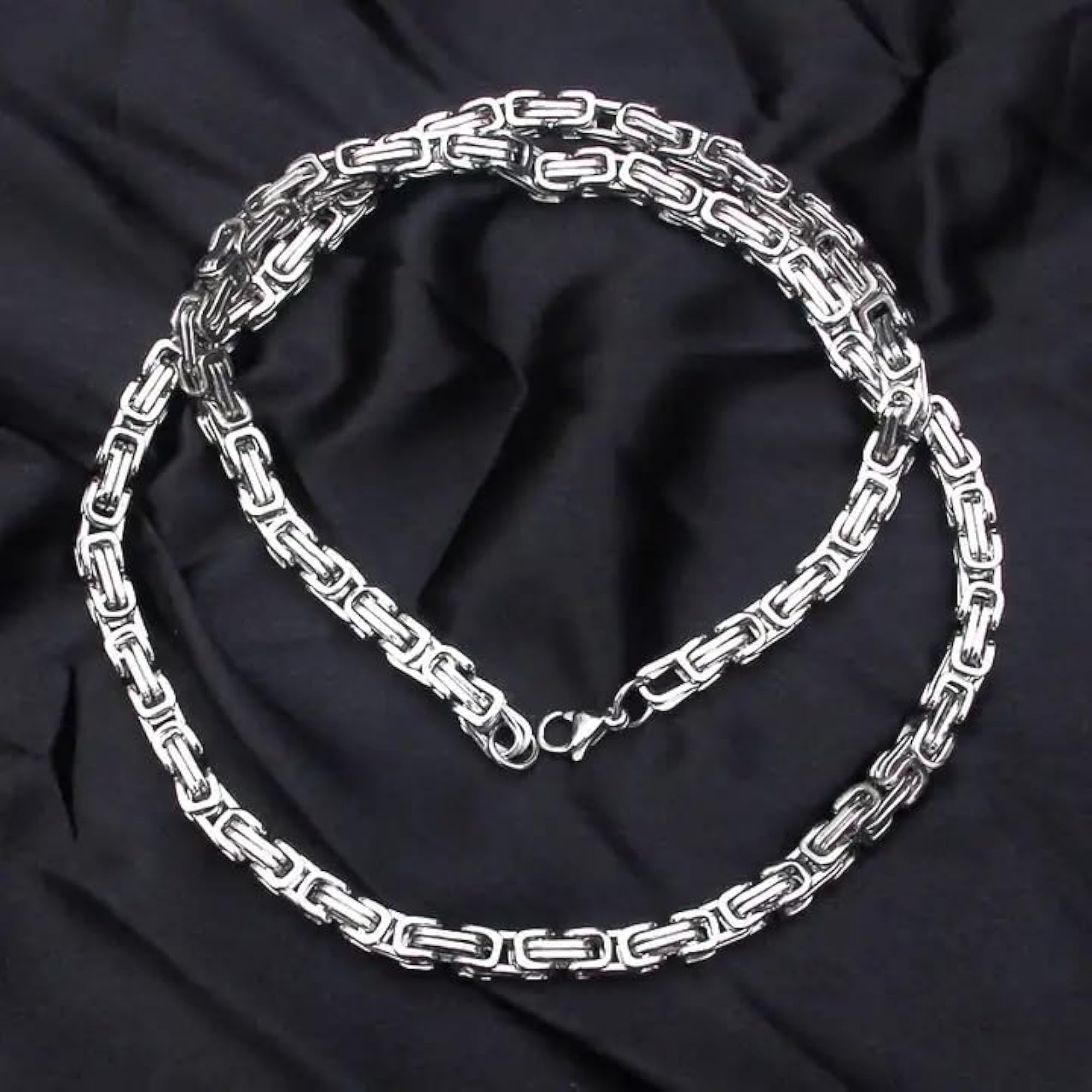 Men's Stylish Black Stainless Steel Chain Necklace Combo