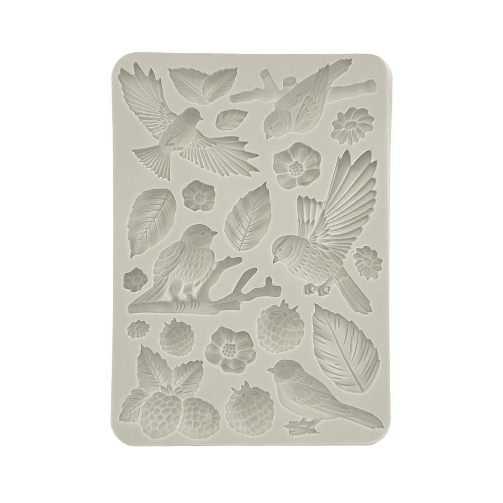 Stamperia - Silicone Mould A5 for Scrapbooks, Bullet Journals and More, Non-Stick, Suitable for Air-Dry Clay, Resin and More, Perfect for Crafts and Gifting (Forest - Birds)