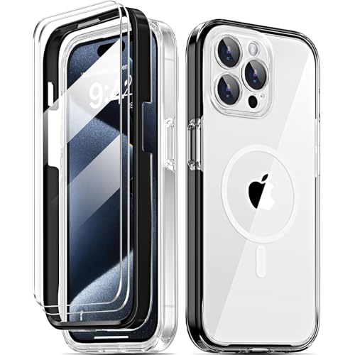 Coque iPhone 15 Pro Max antichoc pour le quotidien avec kit de protection écran et objectif