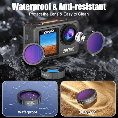 Ourlife 6 Pack Lens Filter Set Compatible with Action Camera - image 6