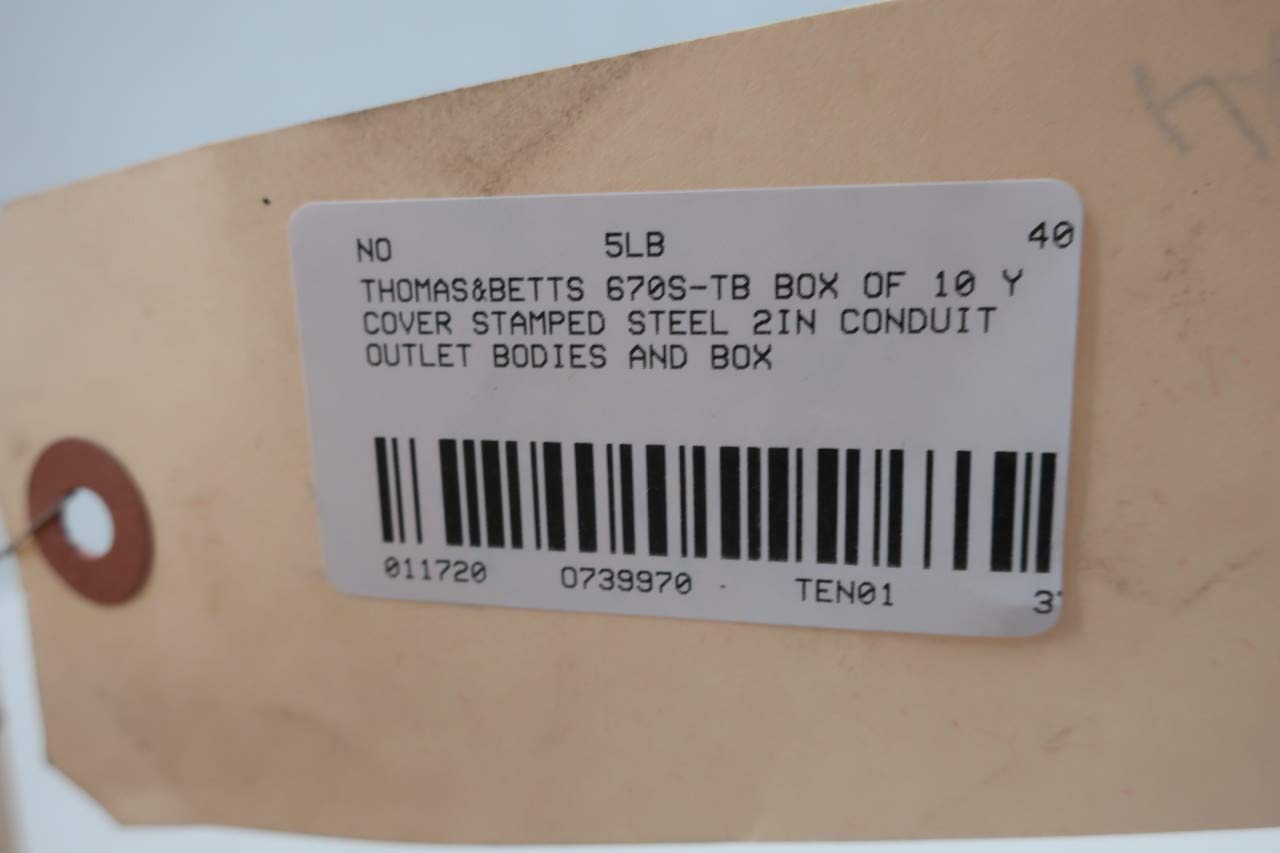 Box of 10 THOMAS&BETTS 670S-TB Stamped Steel Conduit Outlet Body Cover 2IN