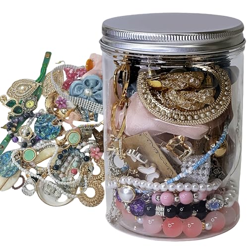 Mystery Jewelry Jar,Surprise Jewelry Box for Women, Gift Set (Necklace, Earrings, Rings,Kracelet),Unique Birthday Gift for Her (Diverse styles/40-45)