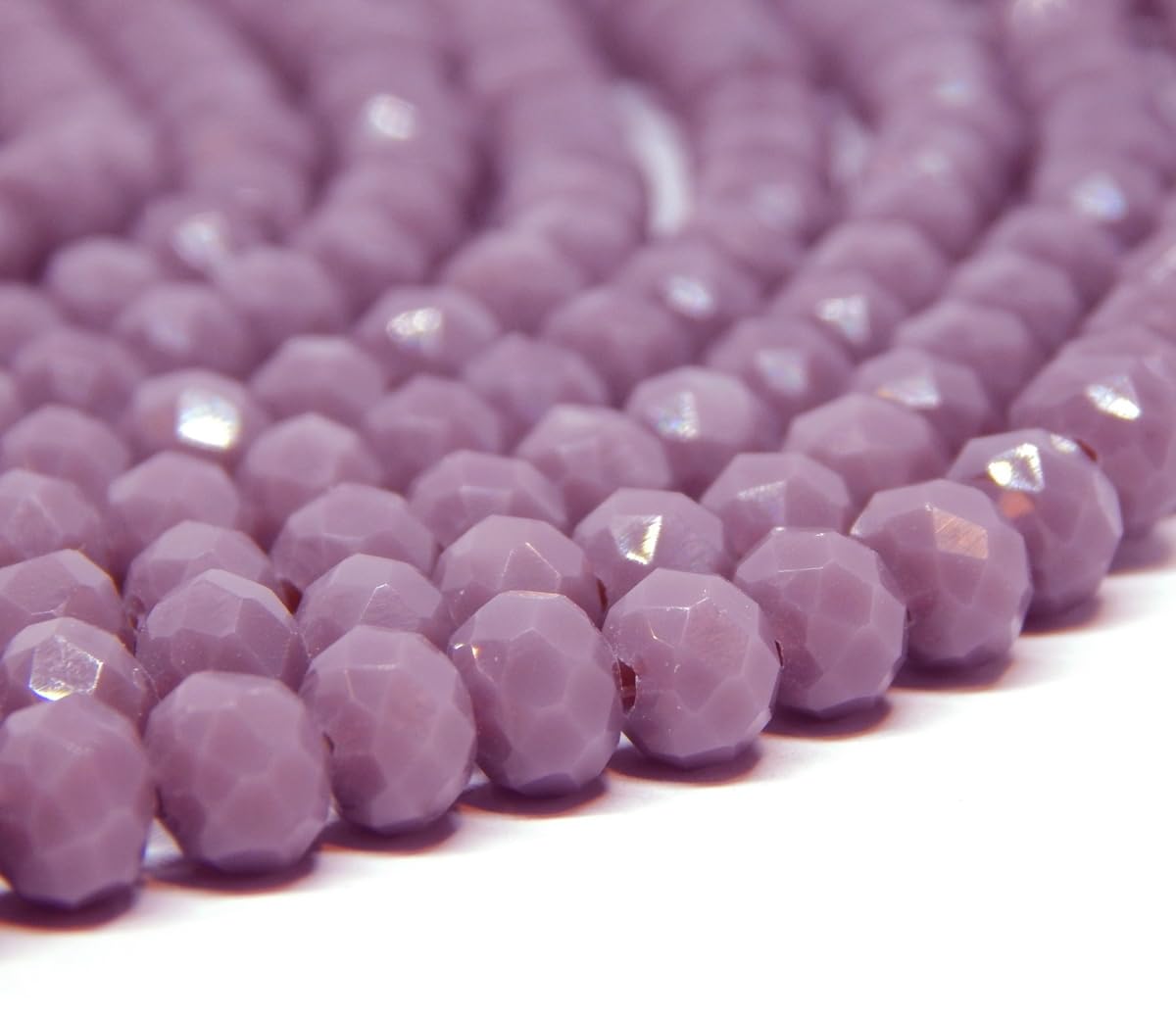 Perlin Czech Crystal Glass Beads, CZ Bohemian Faceted Rondelle Glass Beads, 4/6/8/10 mm (Opaque Dark Purple, 6x4 mm) - Image 2