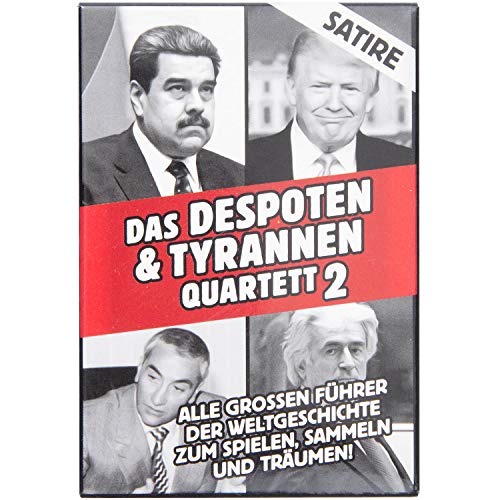 GOODS+GADGETS Tyrannen & Despoten Quartett - Das Diktatoren Kartenspiel die 32 übelsten Führer der Geschichte auf Spielkarten (Red Edition)