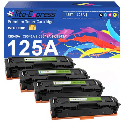 125A CB540A XL Compatible con tóner HP Color LaserJet CM1312 CM1312MFP CM1312NFI CM1312NF CP1210 CP1215 CP1217 CP1515 CP1515N para HP CB540A CB541A CB542A CB5433 3 A Negro, Magenta, Amarillo, Cian, 4