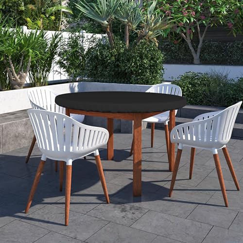 Covers & All Round Table Top Cover, 18 Oz Heavy Duty Waterproof UV & Weather Resistant Patio Table Cover, Outdoor Table Cover for Patio Outdoor Furniture & Coffee Table (30\" Diameter x 4\" H, Black)