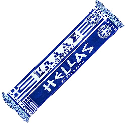 raro, classico Generisch Greece, Sciarpa Hellas per Coppa del Mondo EM 2024, sciarpa da calcio, sciarpa cult, sciarpa souvenir, Bianco, blu, 145 c 18 cm