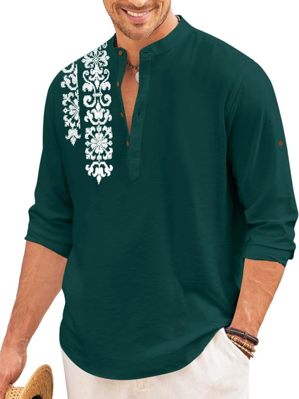 finivo fashion Men's Regular Fit Cotton Blend Short Kurta Shirt | Full Sleeve Ethnic Shirt with Mandarin Collar and Button Placket | Casual Kurta for Daily and Traditional Use-picture-16