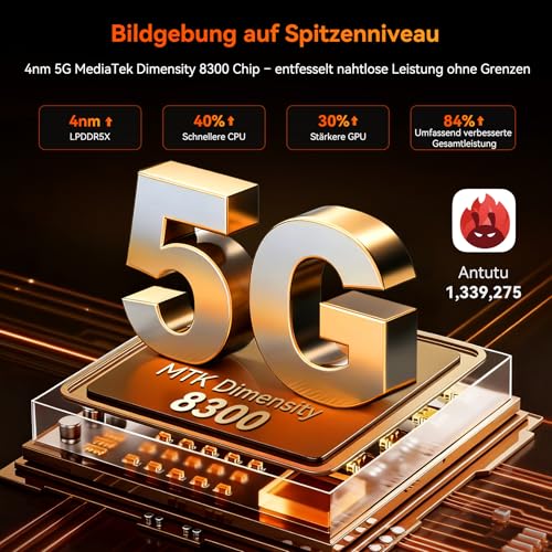 Blackview Xplore 2 Robustes 5G, 20000mAh Outdoor Smartphone Android 15,48GB+1TB Baustellenhandy, 6.73”FHD+ AMOLED 120Hz, 50MP+20MP, IP68/ Fingerabdruck/MTK 8300/NFC/467LM Outdoor Handy Ohne Vertrag – Bild 4