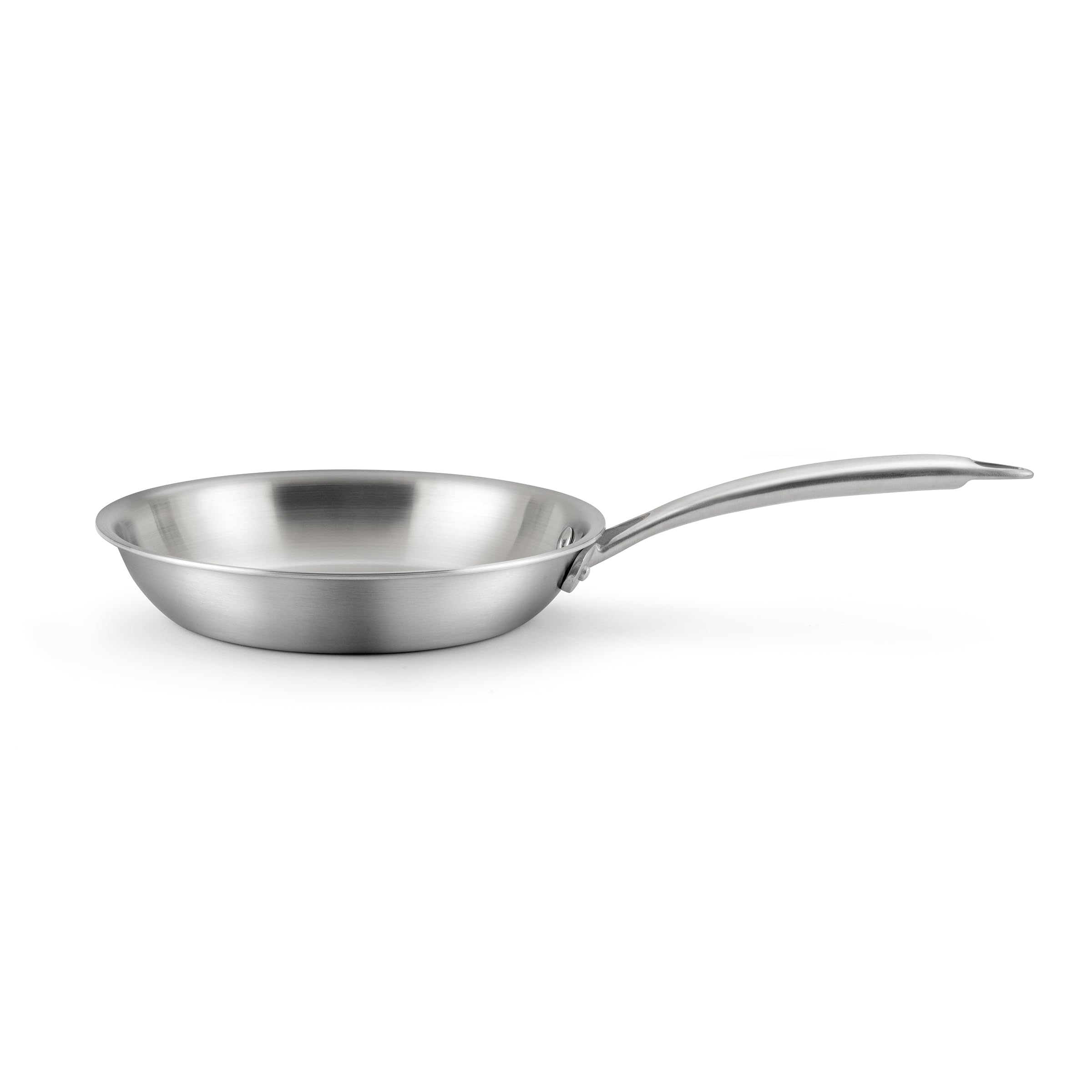 Cuisinox - Gourmet - Poêle 2 cm inox - Triply - Compatible tous feux - Acier Inoxydable 18/​1 - Finition Satinée - Sans PFAS, PTFE, PFOA - Made in France