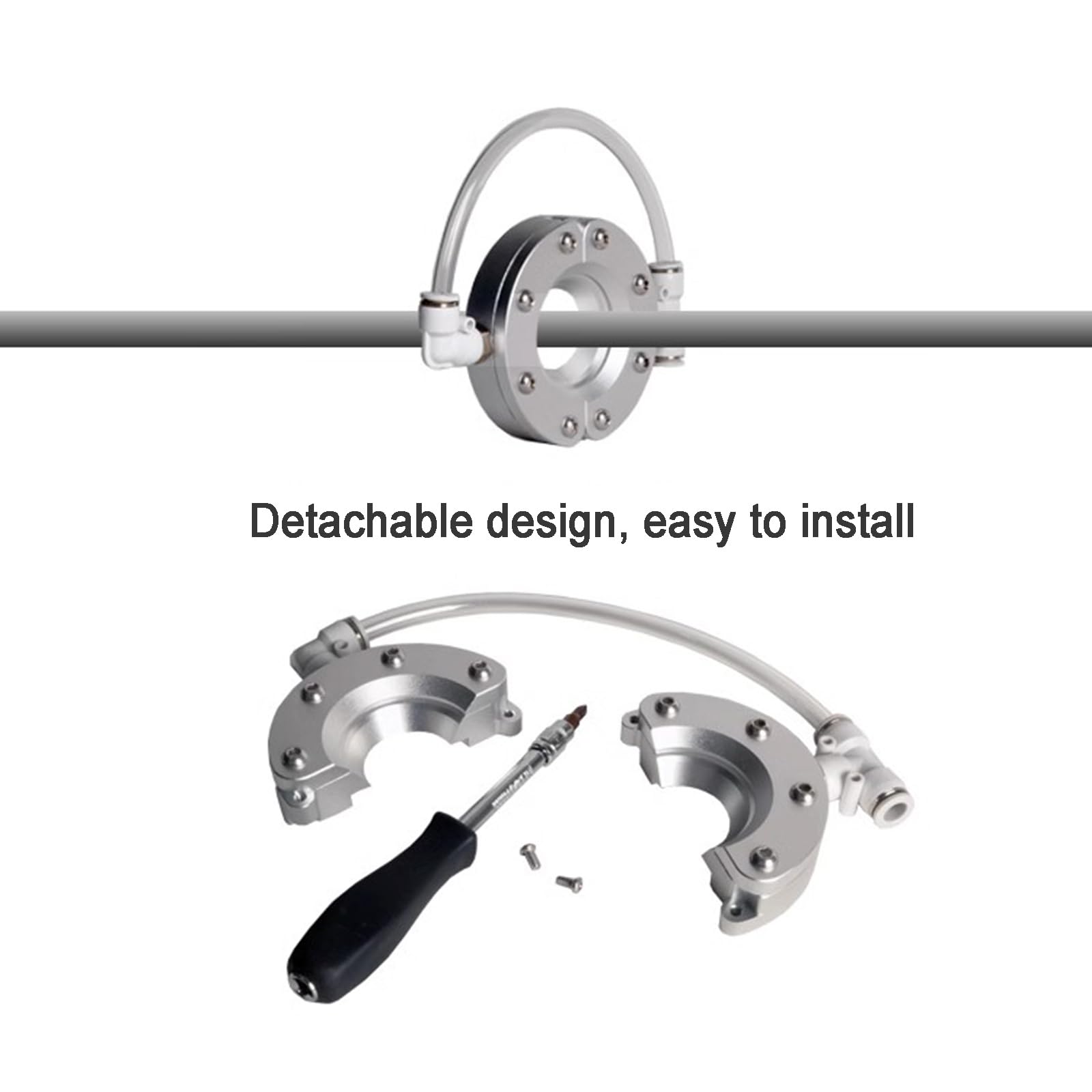 Soplador De Aire con Cuchilla De Anillo, Soplador De Aire De Aleación De Aluminio, con 2 Entradas De Aire, Instalación Dividida, para Secado De Tuberías, Uso con Compresor De Aire