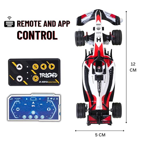 Image of Formula RC Racing Car for Kids Age 6+ Years 1:64 Scale Mini Rechargeable Remote Control Sports Car with APP Control, LED Lights, 3 Speed Modes & Type-C Charging | Formula Racer Toy Car
