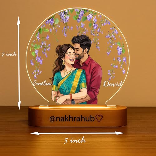 Image of PRINT BHARAT Acrylic Customized Name LED Lamp Personalized Night Light with Name Custom Gift for Birthday Anniversary Home Decor for Men Birthday Kids Friend Return Gift Kids (Circle Lamp)