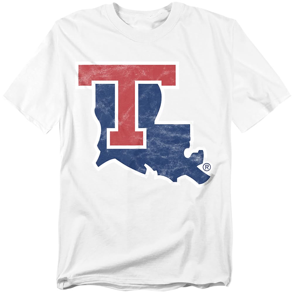Louisiana Tech University Official Distressed Primary Unisex Adult T Shirt