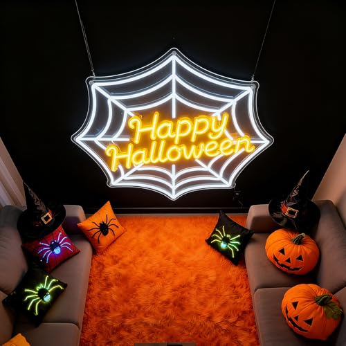 Image of Custom Halloween Spider Neon Sign Spider Led Sign for Wall Decor Light Up Sign Decorations for Halloween Party Window Porch