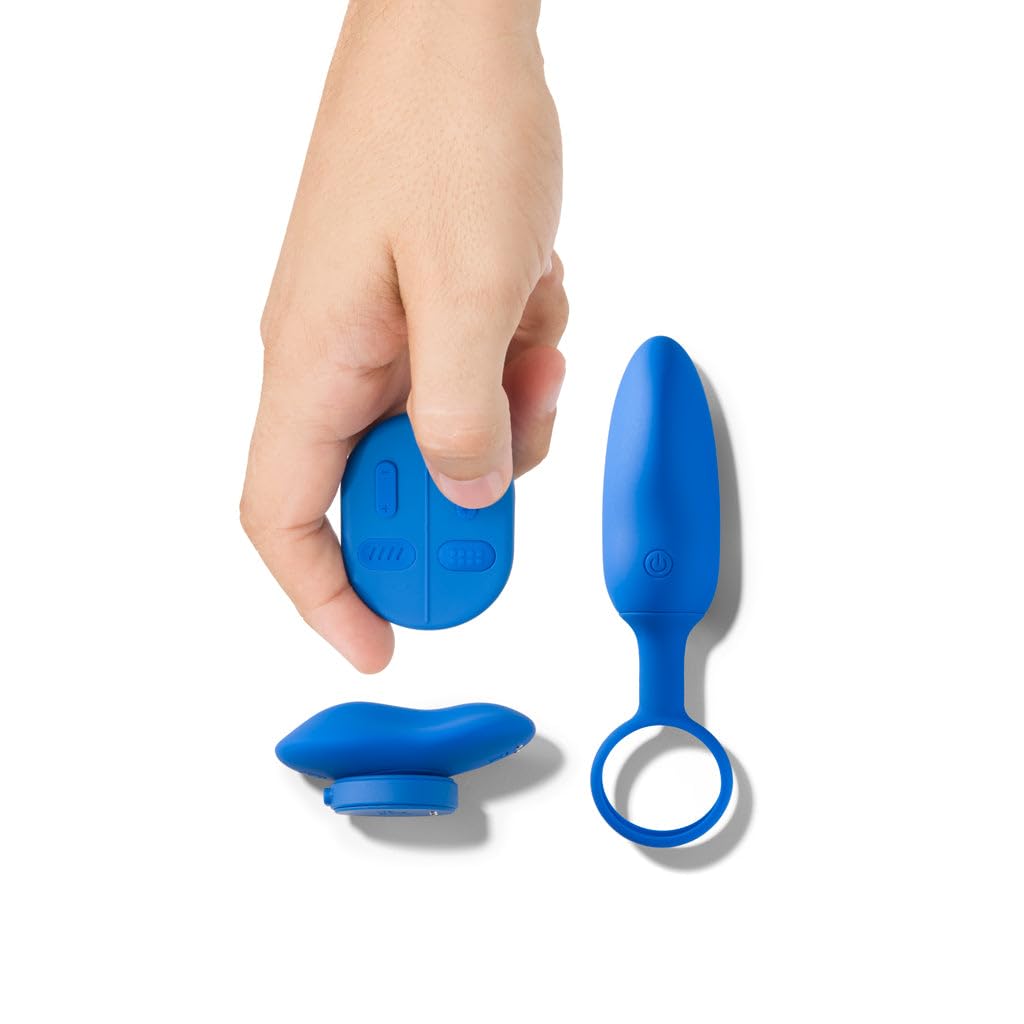 Platanomelón - Vibrador para Parejas, 4 Velocidades y 4 Modos Con Mando a Distancia, Discreto, Impermeable y Recargable - Mobi Azul