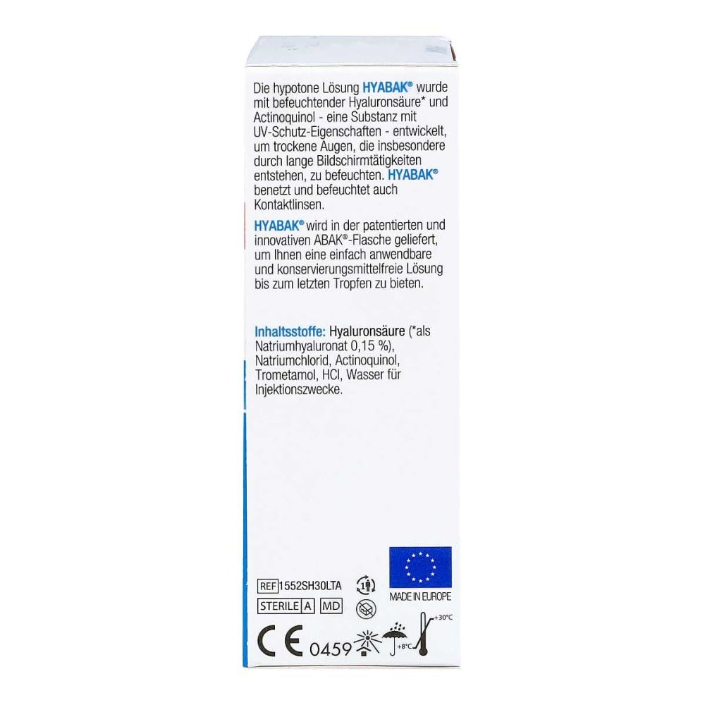 Hyabak - Gotas para los ojos, 3 x 10 ml