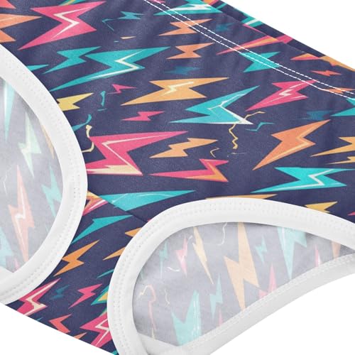 Wusikd Lightning Bolts Girls' Underwear Cotton Colors Girls Briefs Soft Toddler Underwear 2T4