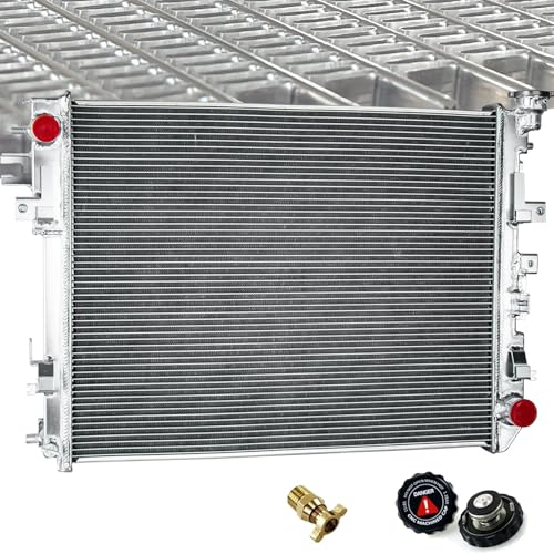 HKAUTOPART Radiator Compatible with 2011-2018 Ram 1500 2500 3500 Pickup Truck 3.6L V6 4.7L 5.7L 6.4L V8 & 2009 2010 Dodge Ram 1500 Ram 2500 3.7L 4.7L 5.7L, 3 Row Full Aluminium Radiator