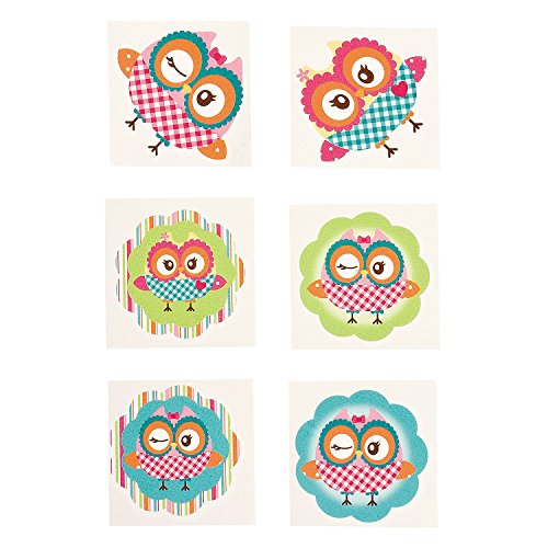 Owl Party Temporary Tattoos - 72 pcs