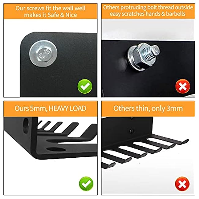 Home Gym Storage - Heavy-Duty Barbell Holder, Kettlebells, Weight Bar, Workout Rack Equipment, Foam Roller, Jump Rope, Resistance Band