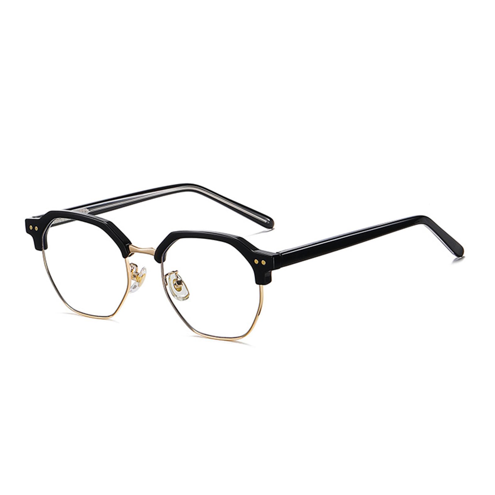 Blaulichtfilter Brille Für Herren Computerbrille TR90 Halbes Bild Anti Blaulicht Anti-Müdigkeit Blue Light Blocking Glasses Ohne Stärke Für PC TV Tablet Unisex,A