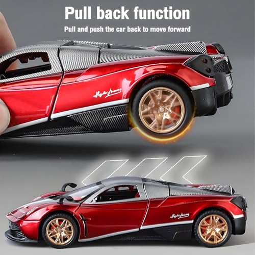 Image of Pagani Huayra 1:32 Model Car Exclusive Alloy Metal Pull Back Die-cast Car Diecast Metal Toy car with Openable Doors & Light Music Best Gifts Toys Kids【Colors as Per Stock】