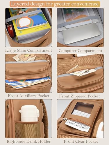 Waterproof Capybara Backpack，Large-capacity Kawaii capybara bag with 11-Piece Accessories (Badges, Pendants, Plush capybara, Stickers and others)3