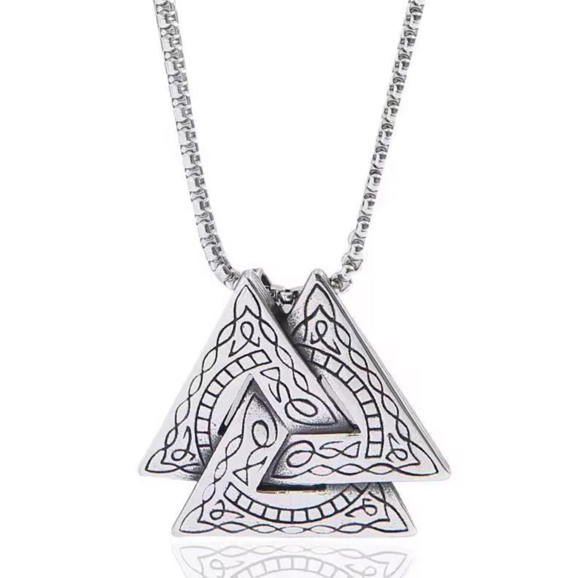 frolics india Viking Valknut Pendant Necklace for Men | Norse Mythology Jewelry with Runes & Celtic Knot Design | Stainless Steel Nordic Amulet Chain for Bikers, Cosplay, Gifts-picture-17