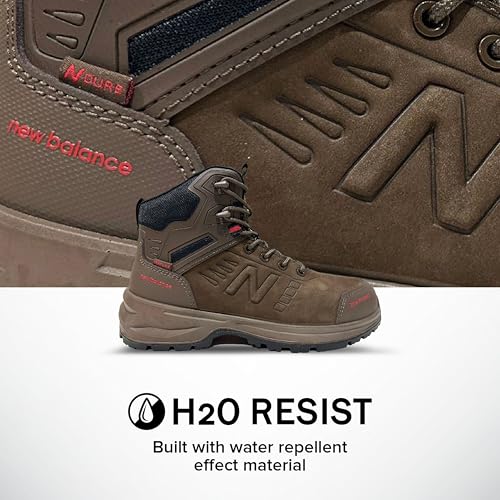 Image of New Balance Calibre Composite Toe Work Boots for Men - EH, PR, Non-Slip Leather Safety Shoes for Industrial & Construction