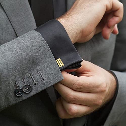 Cufflinks For Men, 316L Stainless Steel Tuxedo Shirt Cuff Links Shirt Accessories Unique Business Groom Wedding Black Silver Gold Jewelry for Son, Father, Husband, Boyfriend3