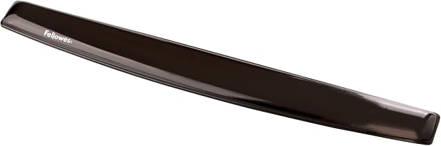 Fellowes Keyboard Wrist Rest - Crystals Gel Wrist Rest with Non Skid Rubber Base - Ergonomic Wrist Support for Computer, Laptop, Home Office Use - Black