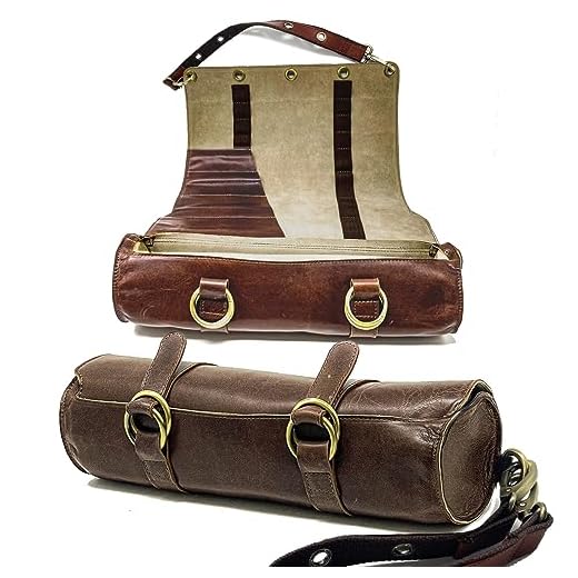 MstrSktch Leather Art Paint Brush Case for Plein Air Outdoor Easel or Artist Tripod Orgainzer - Protect Acrylic Oil Watercolor Paintbrushes