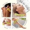 Scienlodic Gua Sha Massage Tool with Handle (Resin) Larger Guasha Body Scraping Tool for Back Legs Neck Massage, Lymphatic Drainage, Cellulite Remove - Large Yellow-Green