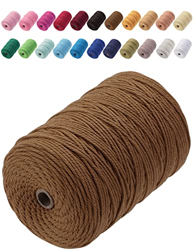 GOHOF Cotton Macrame Cord 3mm x 200m Natural Colored Macrame Supplies