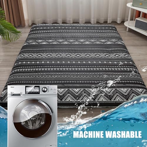 Miniatura 7 de Ldlcycn Funda De Colchón Para Futón De Suelo Con Cremallera Queen Funda De Futón Para Colchón De Suelo Japonés Protector De Colchón A Prueba Polvo Funda Para Futón Lavable,M,150x200cm Queen