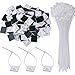 AUSTOR 100 Pack Zip Tie Mount White Adhesive Zip Tie Mounting Base (1.1" x 1.1") with 200 Pack White Nylon Cable Ties(Length 200 mm, Width 3 mm)