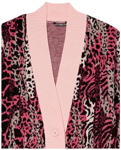 GUESS Girls' All Over Print Jacquard Cardigan Sweater2